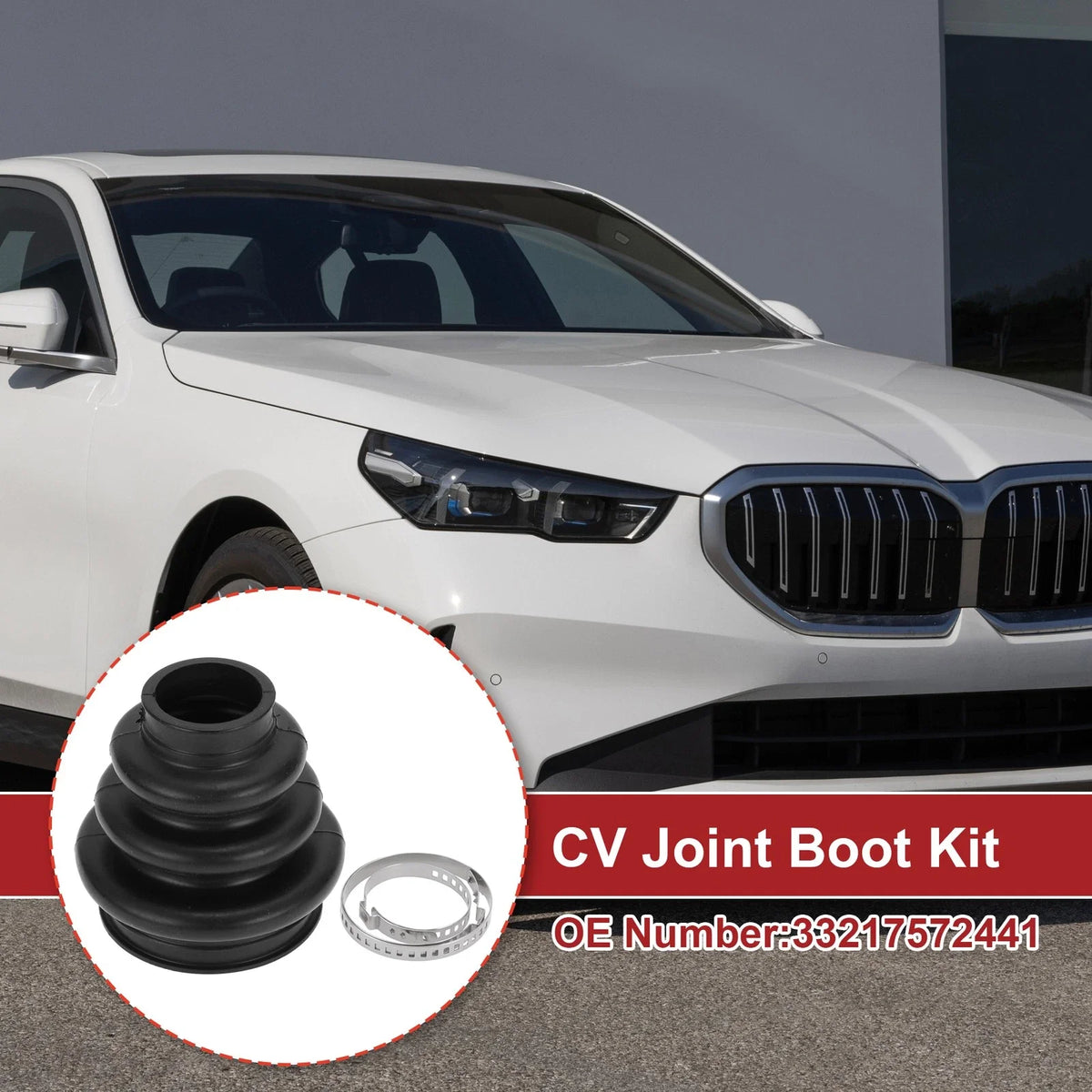 Outer CV Joint Boot Kit with Clamps for BMW 525i (2006–2007) - 33217572441