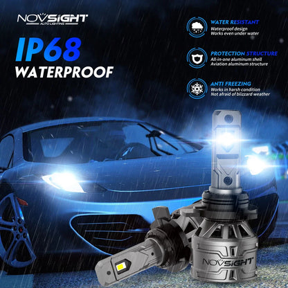 LED Headlight Bulbs Kit 2X 9012 HIR2 6500K for High Low Beam