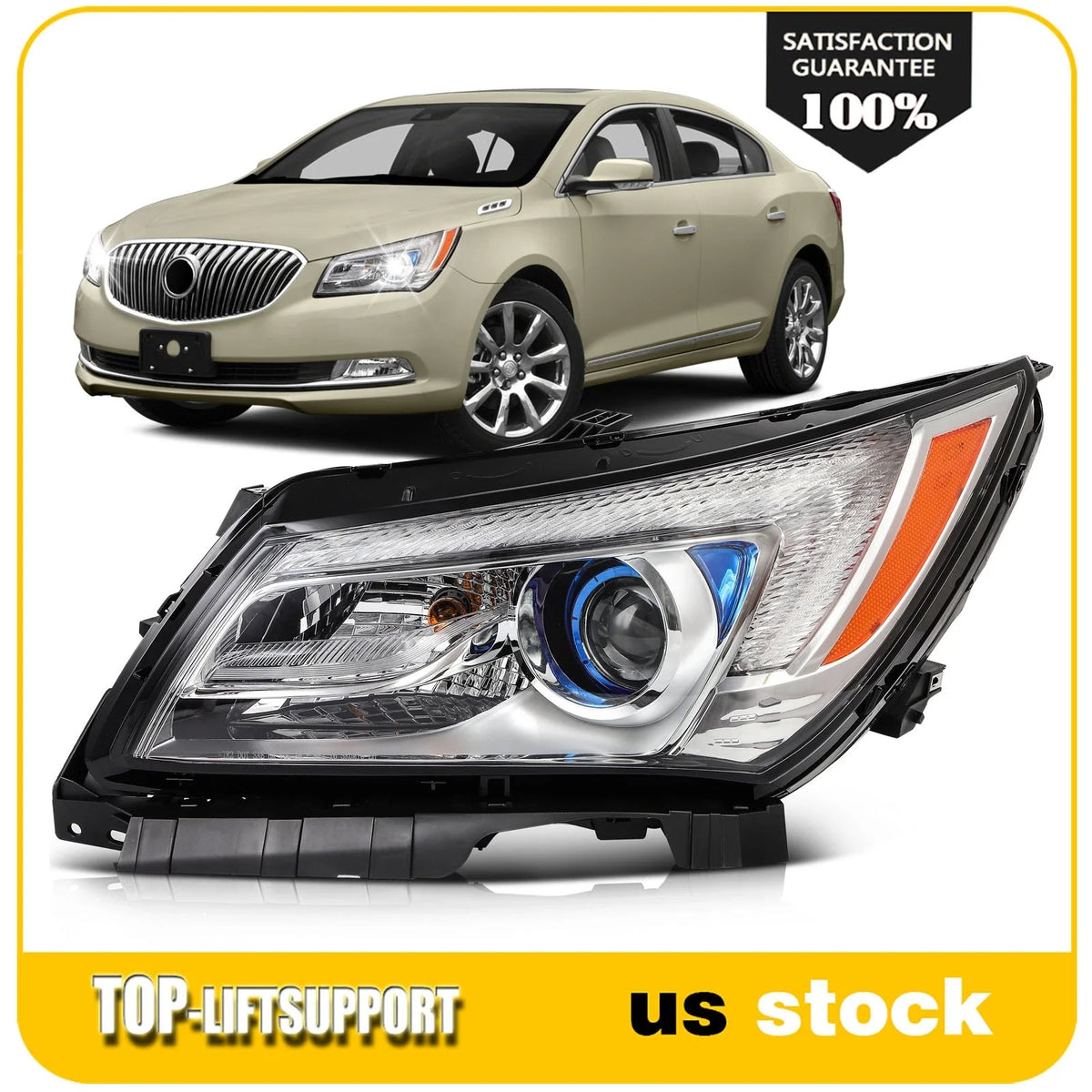Left Driver Side Headlight Assembly for Buick LaCrosse (2014–2016)