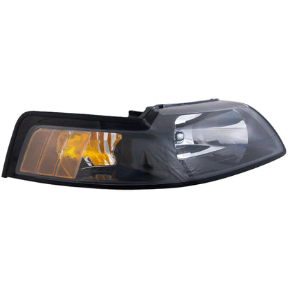 Right Headlight for Ford Mustang (1999–2004) Halogen Black Housing