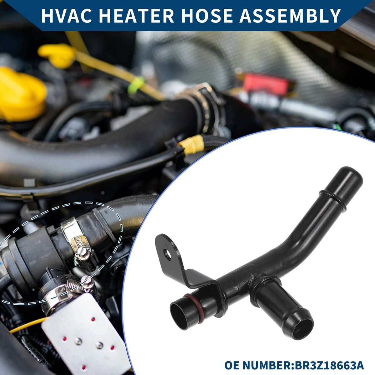 Engine Heater Hose Assembly for Ford F-150 (2011–2023) No.BR3Z18663A