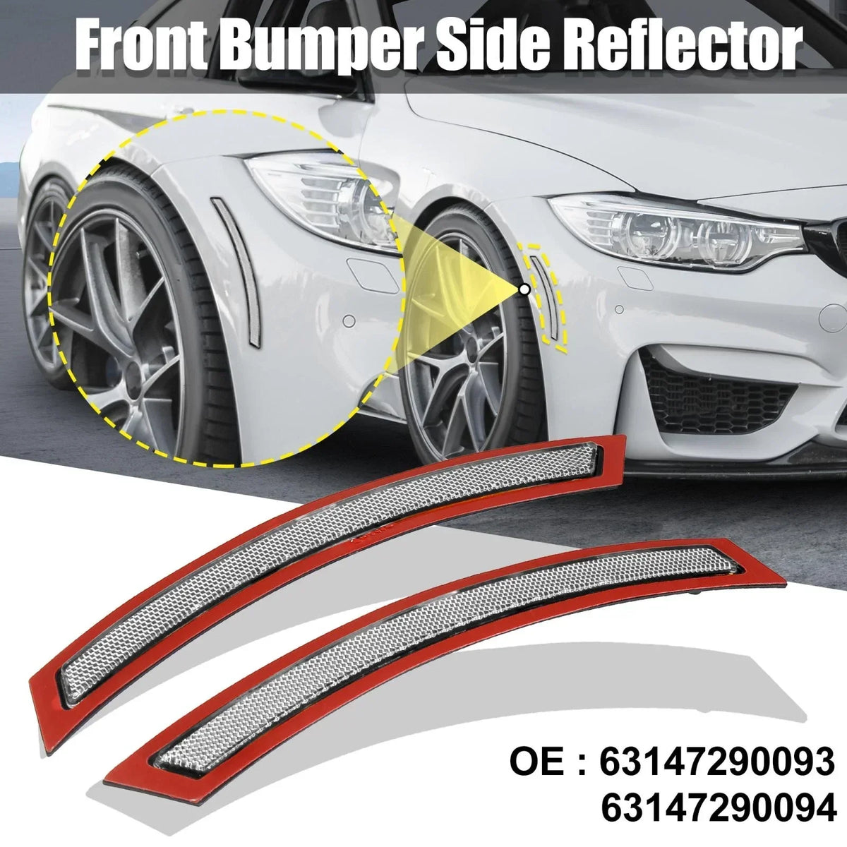 White Front Reflector for BMW F15 F85 Bumper
