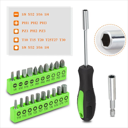 39-Piece Tool Kit - Includes Screwdrivers, Hammer, Pliers, Knife
