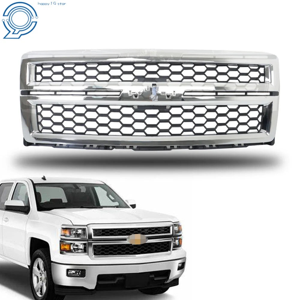 Front Bumper Honeycomb Grille for Chevrolet Silverado 1500 (2014–2015)