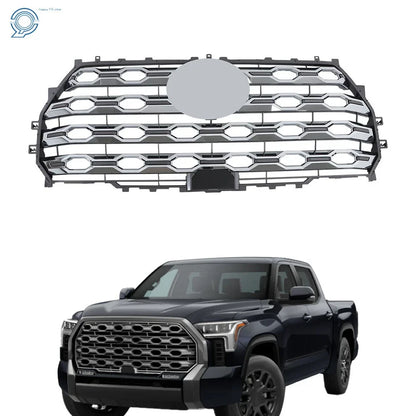 Mesh Front Upper Grille for Toyota Tundra 2022-2023 W/Camera Hole - Chrome