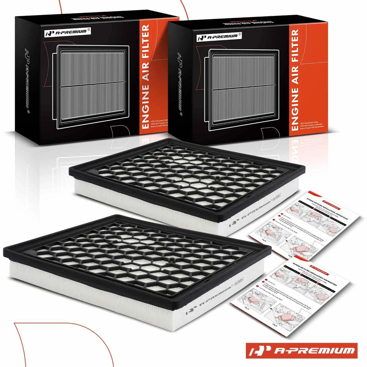 2X Engine Air Filter for Chevrolet Malibu, Impala, Buick LaCrosse, Regal