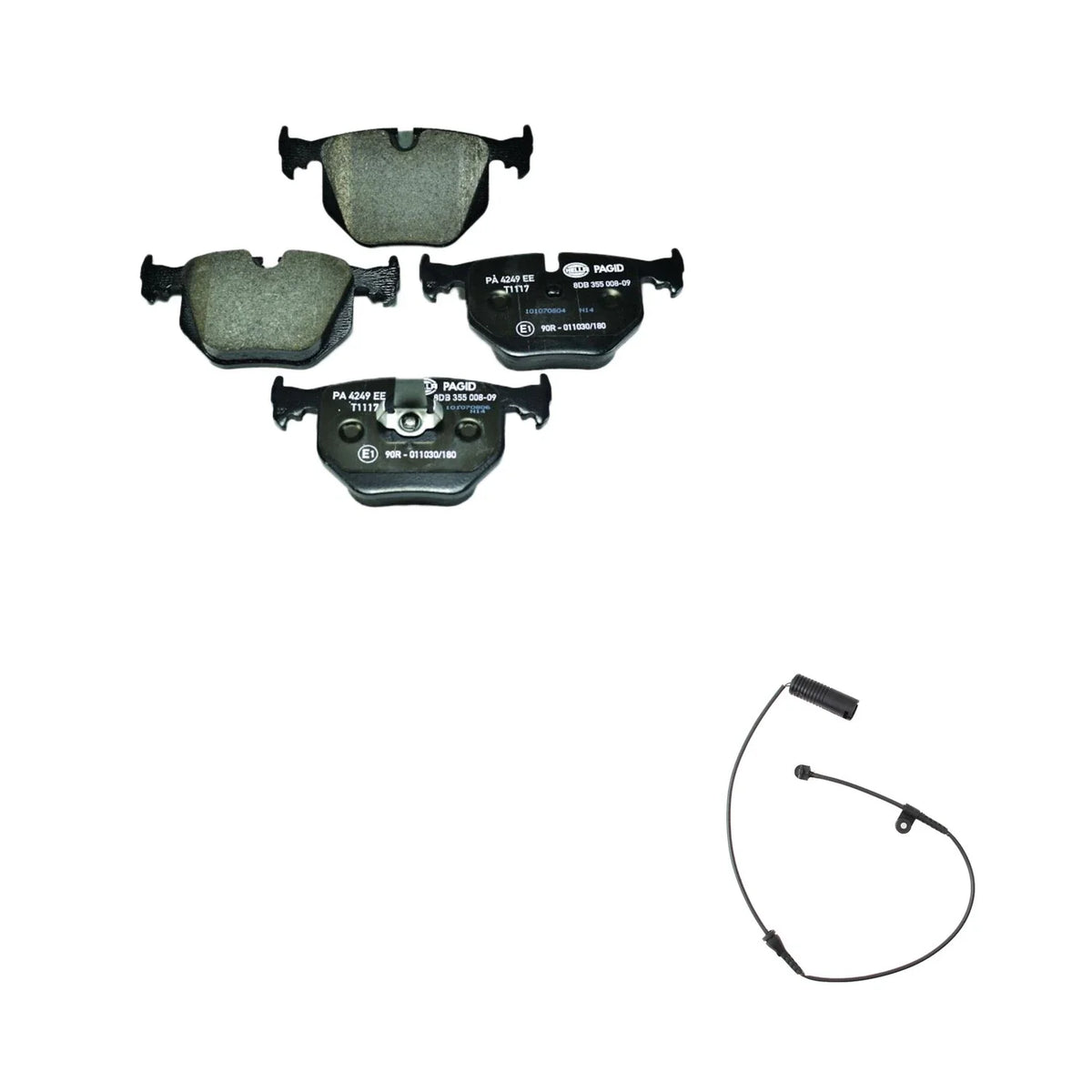 Hella Rear Low-Met Disc Brake Pad w/Sensor for BMW E38 740i 740iL 750iL (1995–2001)