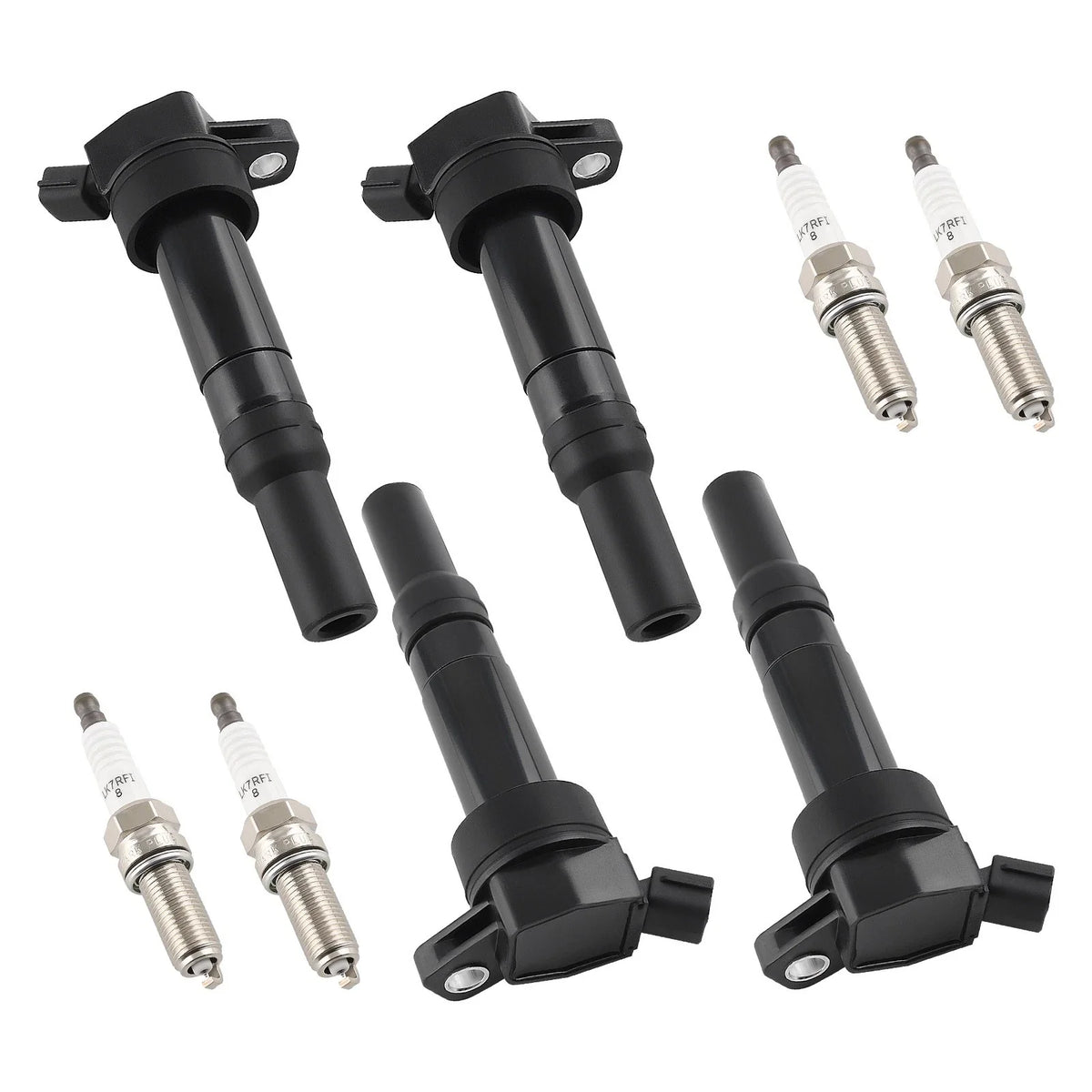 4-Piece Set of Spark Plugs & Ignition Coils for Hyundai Elantra Tucson