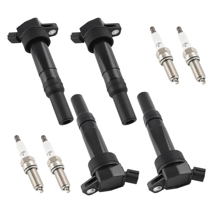 4-Piece Set of Spark Plugs & Ignition Coils for Hyundai Elantra Tucson