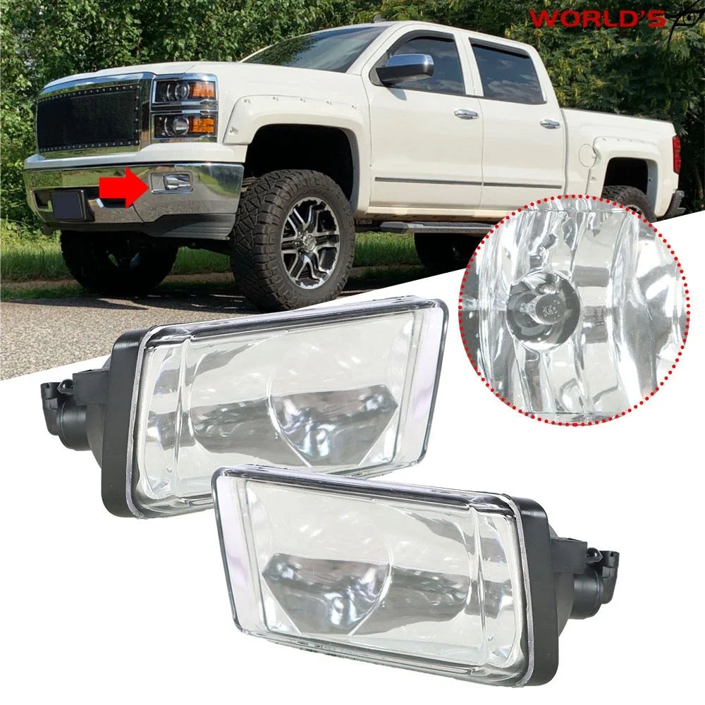 Set of 2 Front Bumper Fog Lights for Chevy Silverado 1500 2500 (2007–2013)