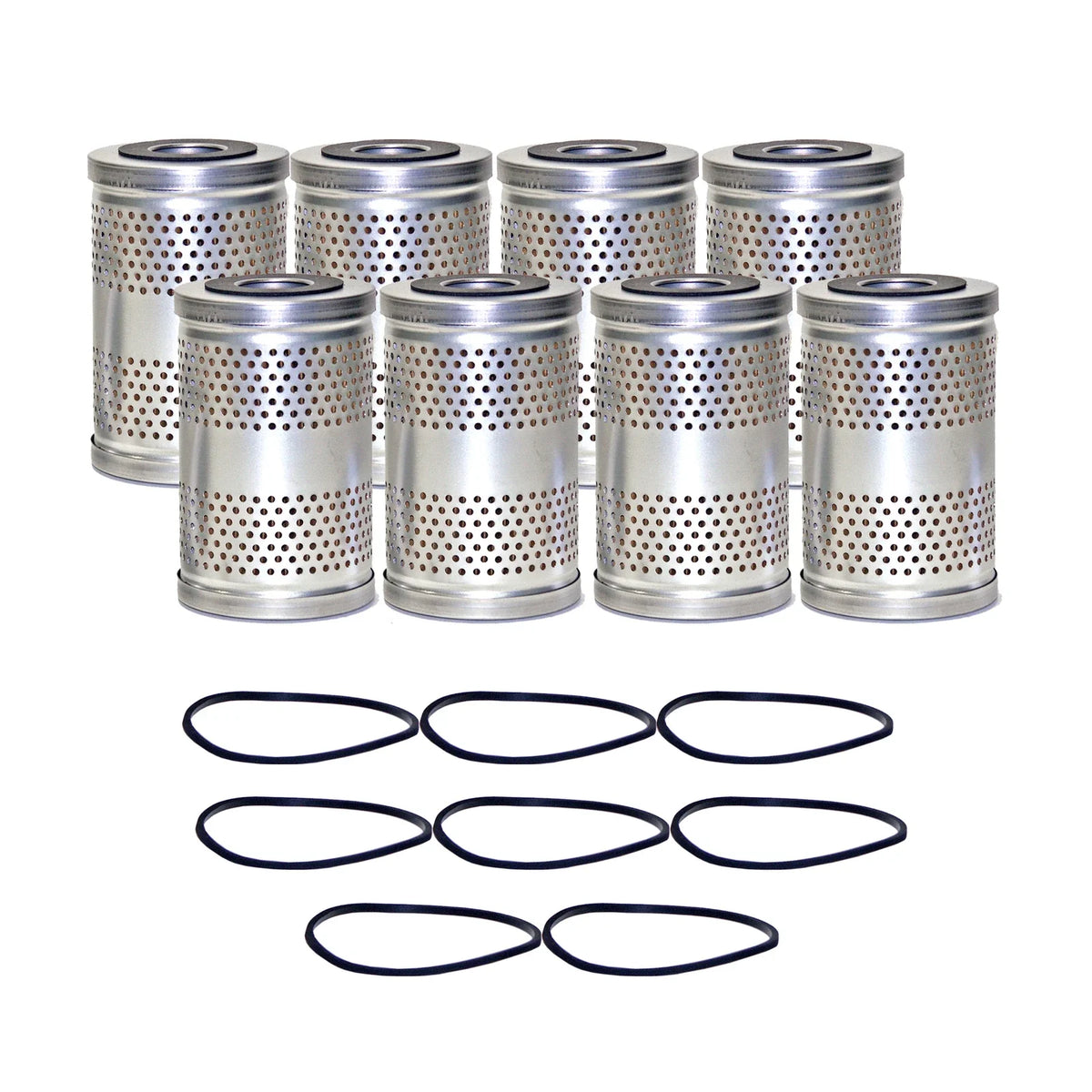 Set of 8 Engine Oil Filters for Chevrolet GMC Studebaker (Iso StdAsp)