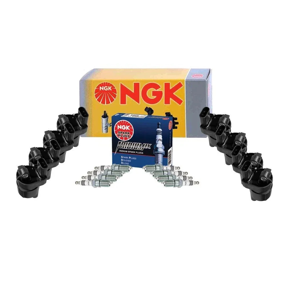 Set of 8 NGK Ignition Coils & Iridium IX Spark Plugs for V8 (0.040")