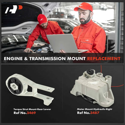 Set of 2 Engine Motor & Torque Strut Mounts for 2015-2017 Jeep Renegade