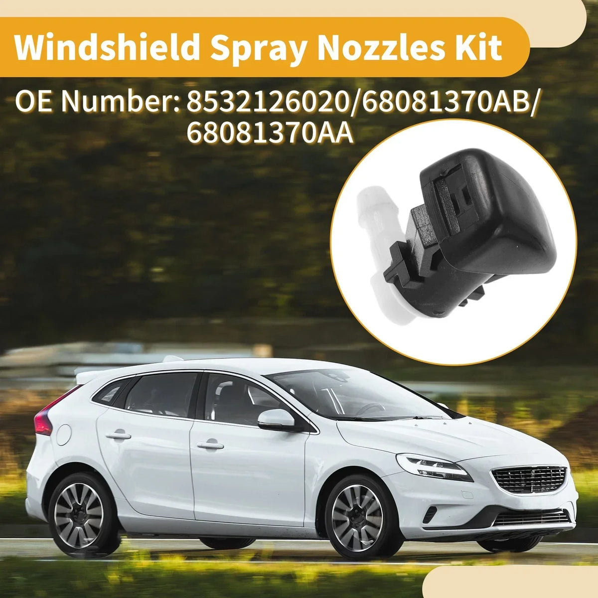 2012-2016 Dodge Dart Windshield Washer Nozzle Set (2 Gaskets Included)