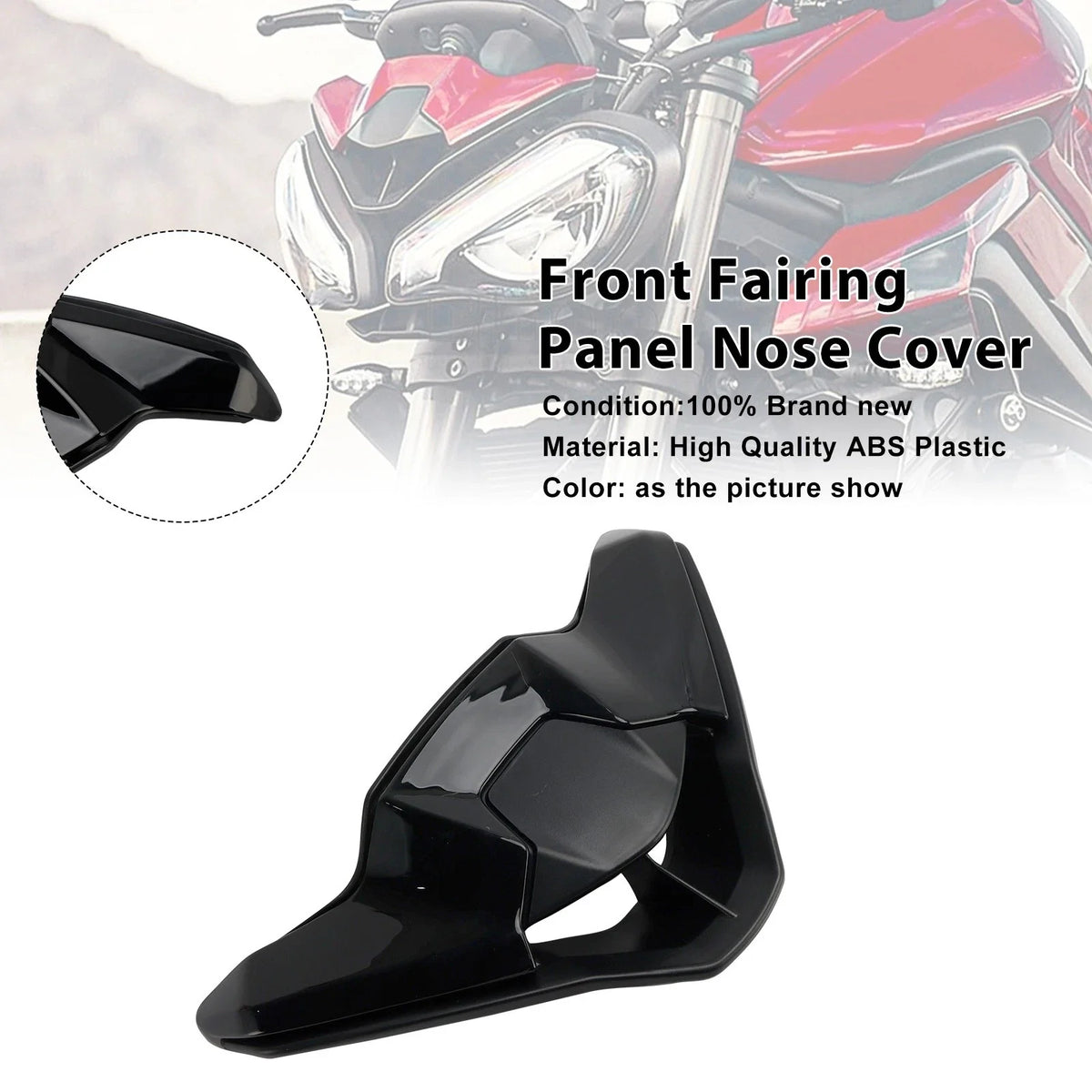 Black Front Fairing Nose Cover for Street Triple 765 R/RS 2023-2025