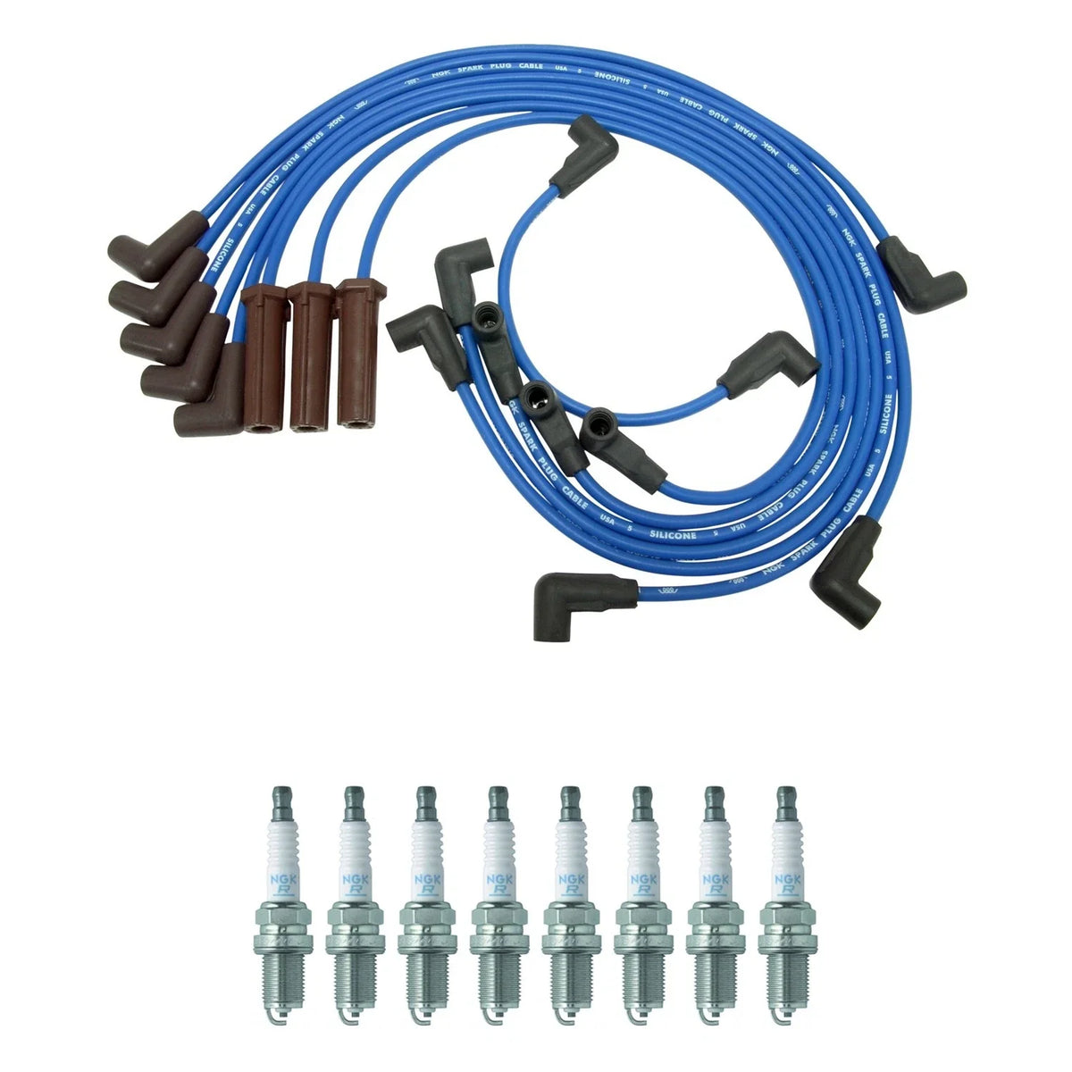 NGK 7mm Wire Set 8 Nickel Spark Plug Kit for Chevrolet Camaro (1989–1992)
