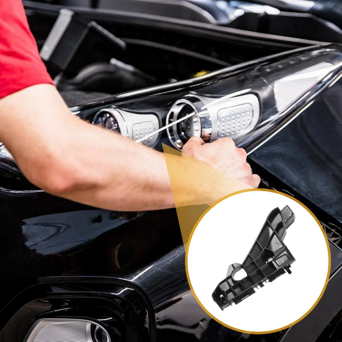 Front Bumper Support Bracket, Black ABS for 2014-2016 Lexus IS350
