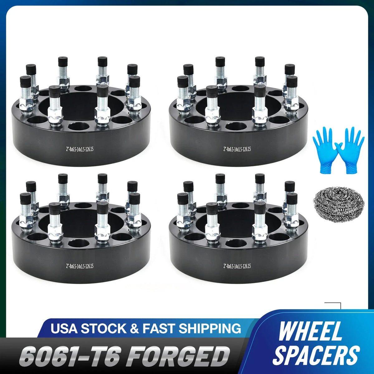 Set of 4 Wheel Spacers for Chevy Silverado K-2500 (1988–2000) 2" 8x6.5