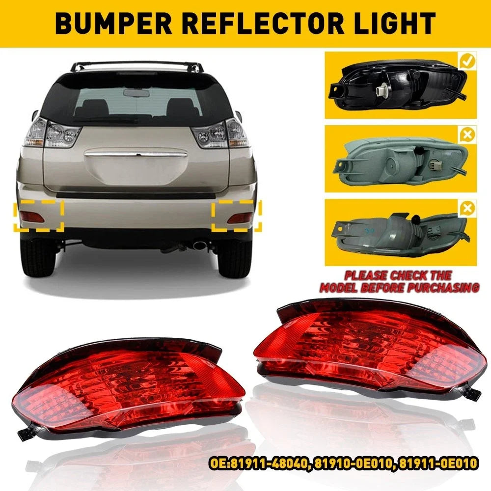 Rear Bumper Light Reflectors with Bulbs for Lexus RX350 RX330 RX400h