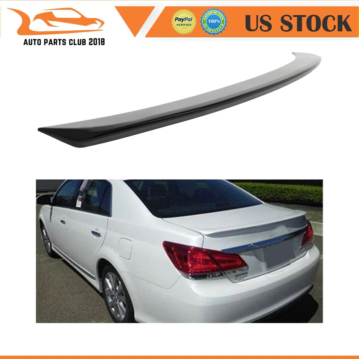Rear Trunk Spoiler for Toyota Avalon (2011–2012) Glossy Black ABS
