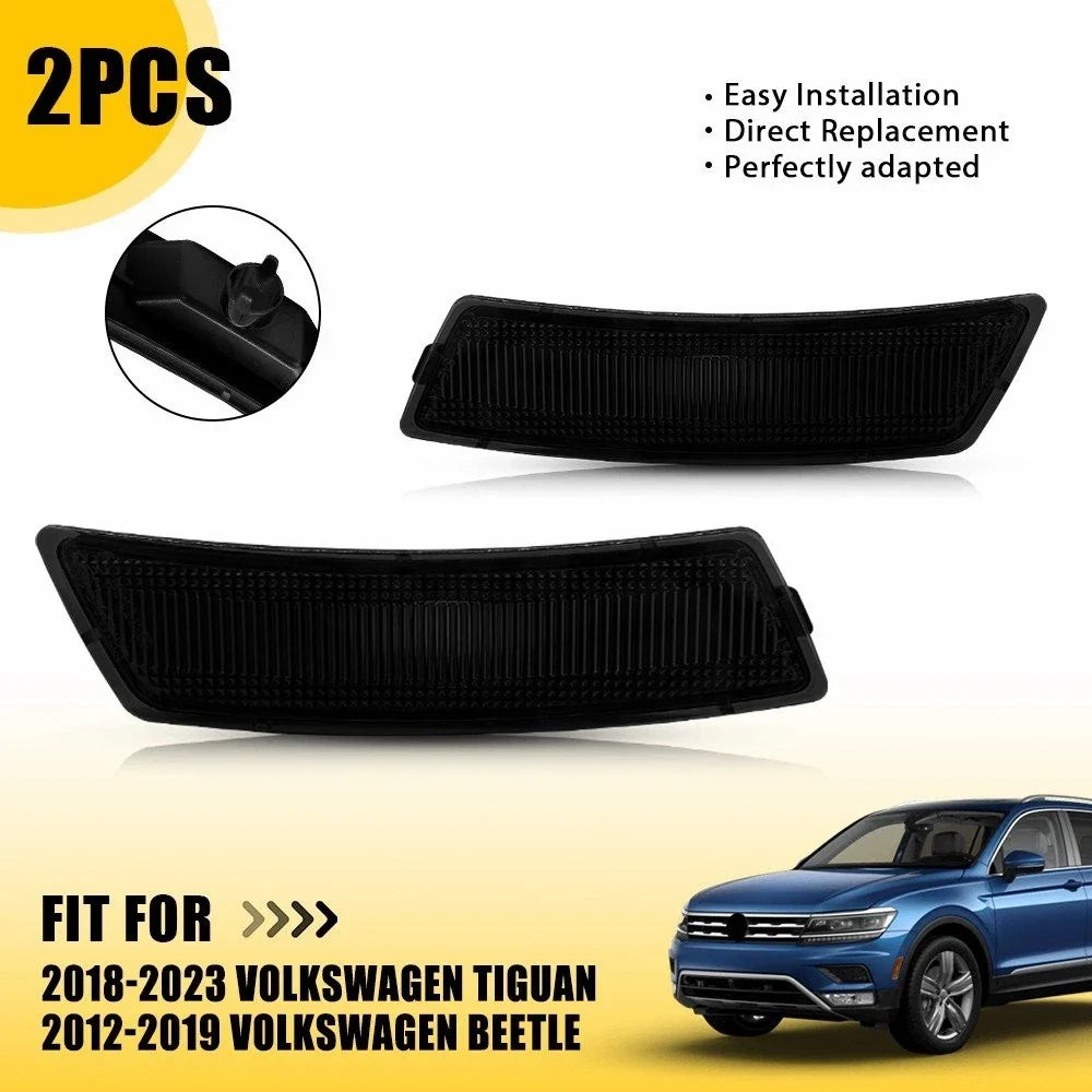2Pcs Smoked Bumper Side Marker Light Housings for Volkswagen Beetle (2012–2019)