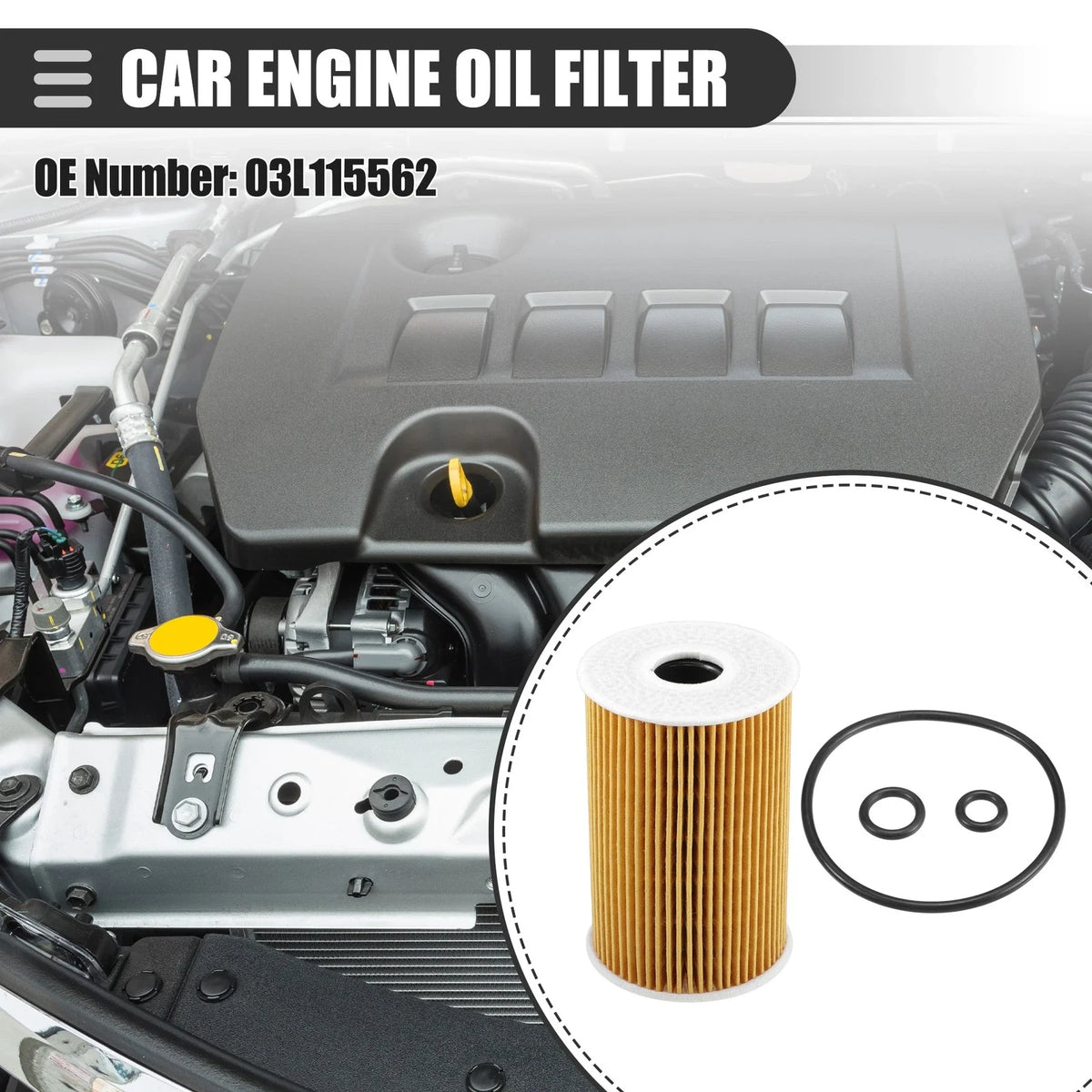 Set of 1 Engine Oil Filter for Volkswagen Passat 2.0L (2012–2015) No. 03L115562