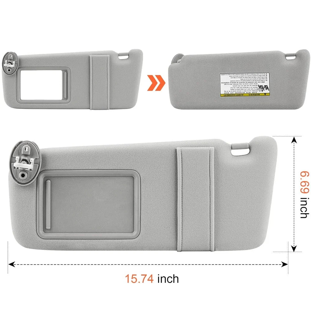 Driver Side Left Sun Visor for Toyota Venza (2009-2016) 74320-0T022-B1