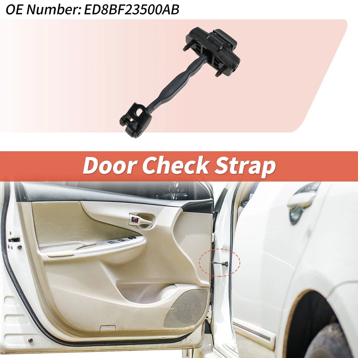 Right Door Check Strap for Ford Escort (2015–2021) No.ED8BF23500AB