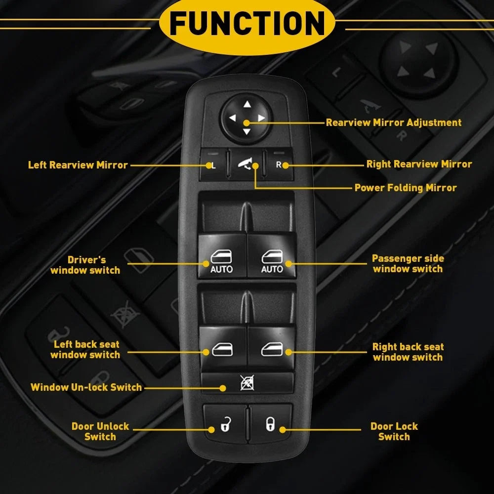 Front Door Power Window Control Switch for Dodge Ram 2500 3500 (2013–2016) EXV