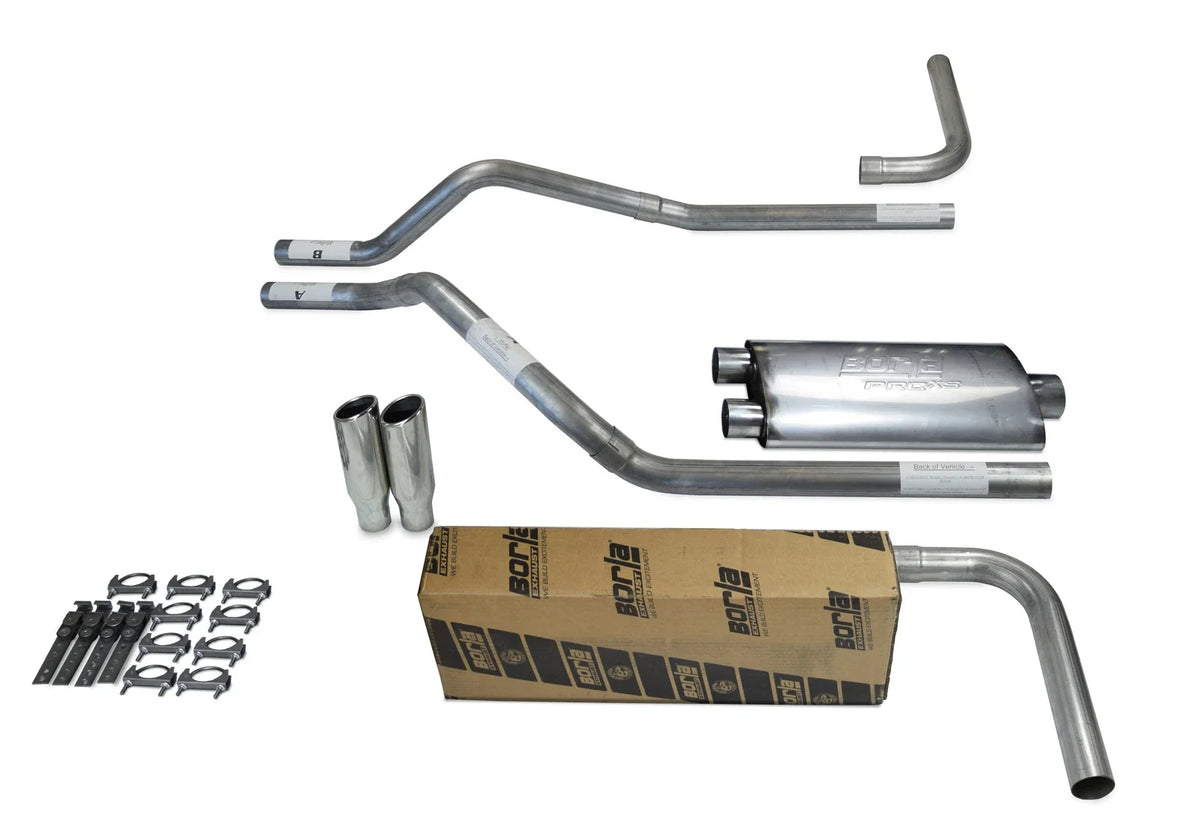 2.5" Dual Exhaust Kit with Borla Pro XS Clamp Tip for Chevy Blazer 2000–2004