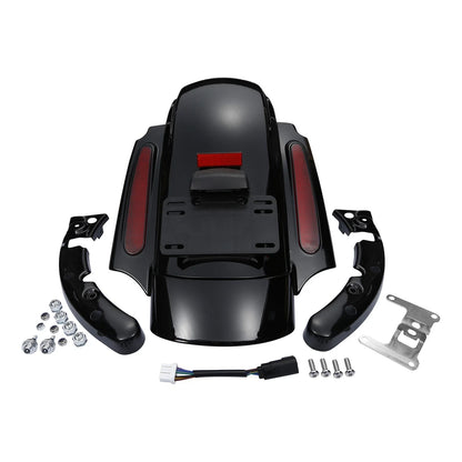5" Hard Saddlebags with Rear LED Fender for Harley Road Glide 2009-2013