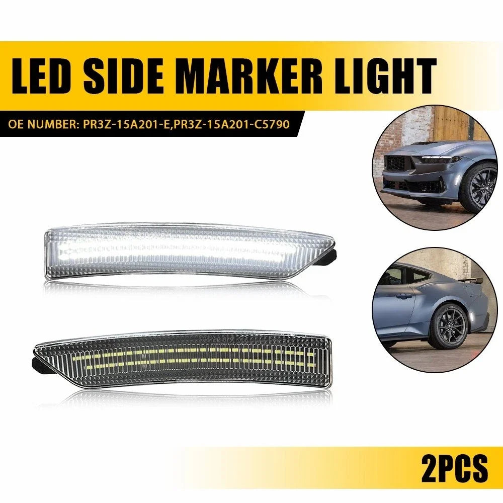 LED Fender Side Marker Light Pair for Ford Mustang 2024-2025