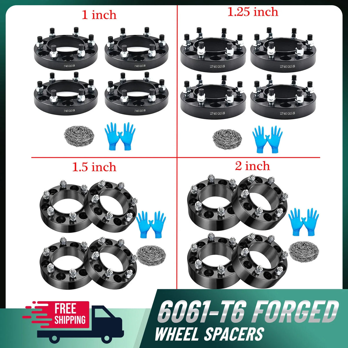 1 in Hubcentric Wheel Spacers for Toyota Tacoma FJ Cruiser 4Runner (2005–2024)