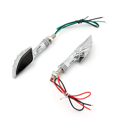 Chrome Skeleton Hand LED Turn Signal Blinker for Universal Motorcycle
