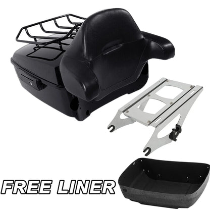 Trunk Mount Backrest Pad Black for Harley Road Glide (2014-2026)