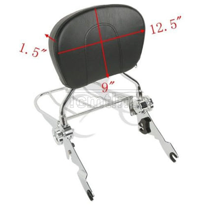 Chrome Sissy Bar Backrest Rack Docking Kit for Harley Touring Glide (2014–2025)