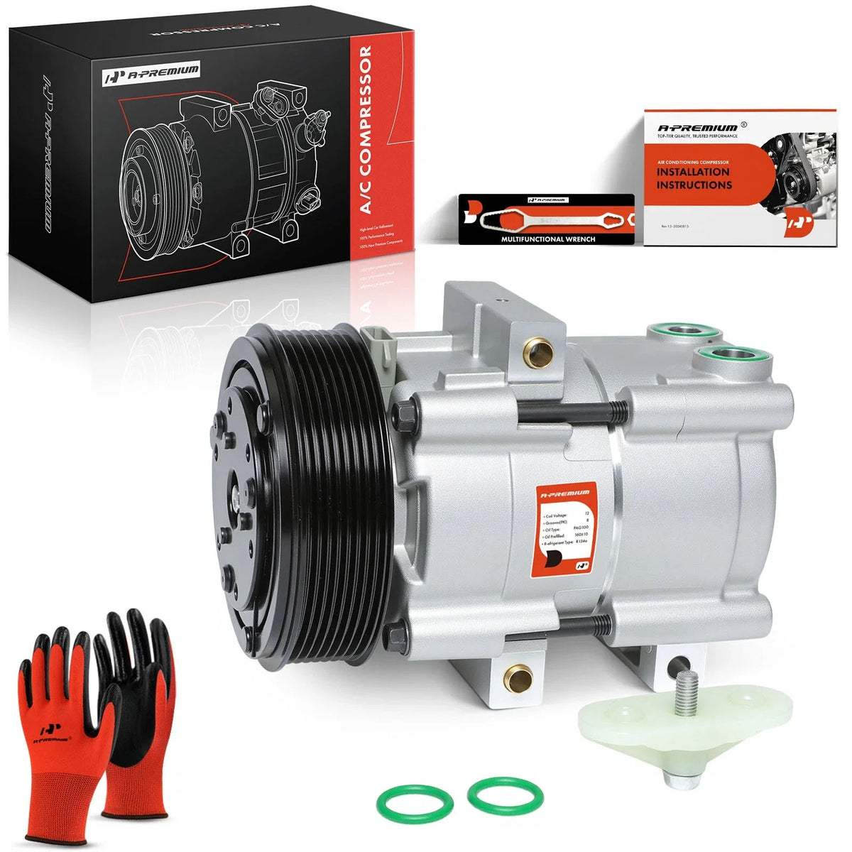 A/C Compressor with Clutch for Ford F-150, F-250 (1997–2001)