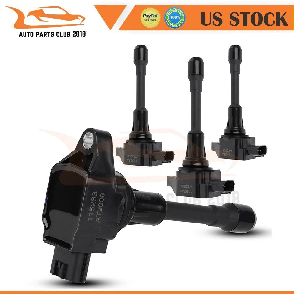 Set of 4 Ignition Coils for Suzuki Equator Nissan Frontier (2009–2012)
