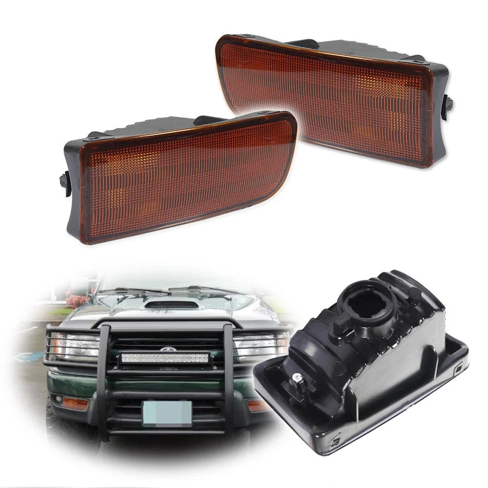 2X Amber Front Bumper Turn Signal Light Covers for Toyota 4Runner (1999–2002)