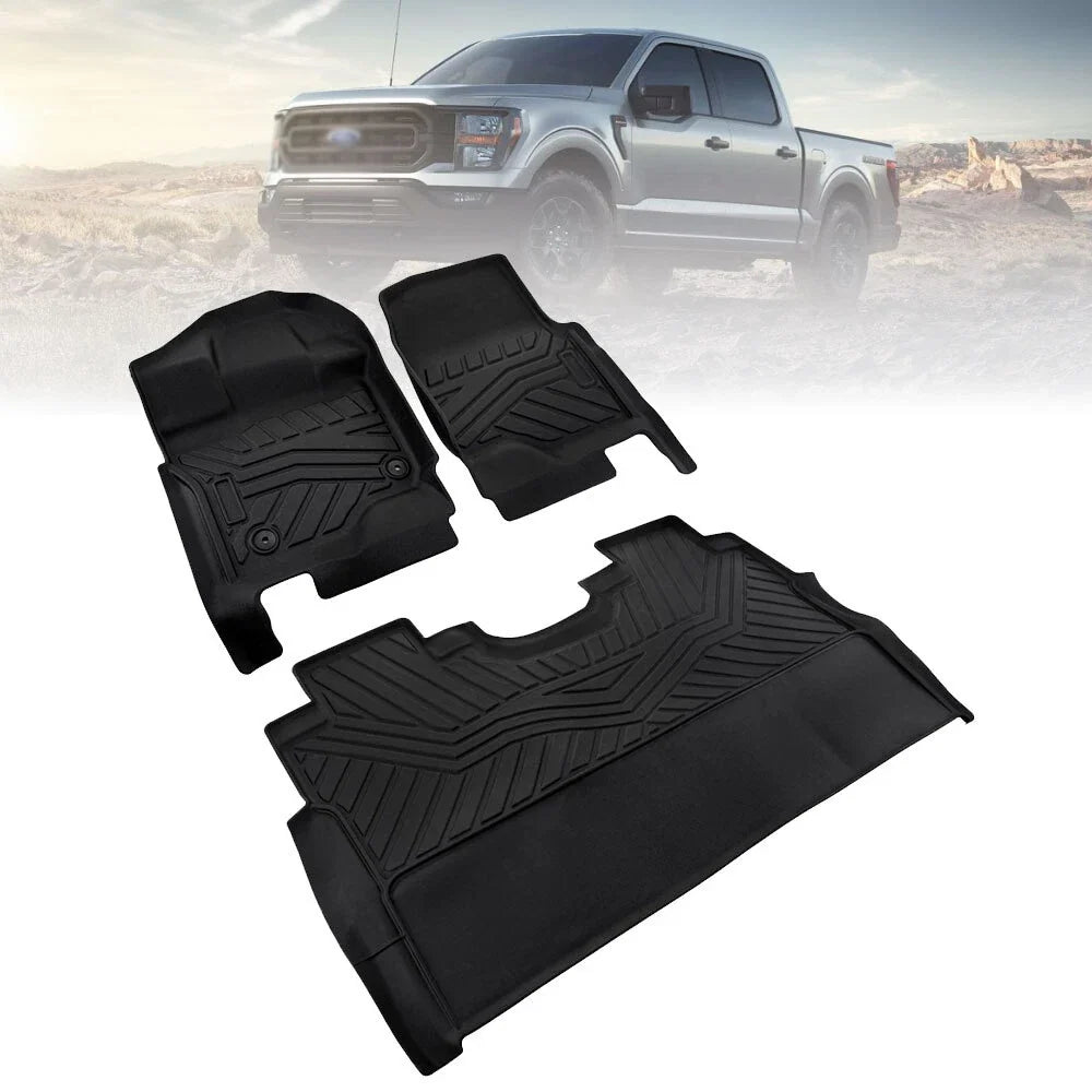 Set of 4 All Weather TPE Floor Mats for Ford F150 Super Crew Cab (2015–2025)