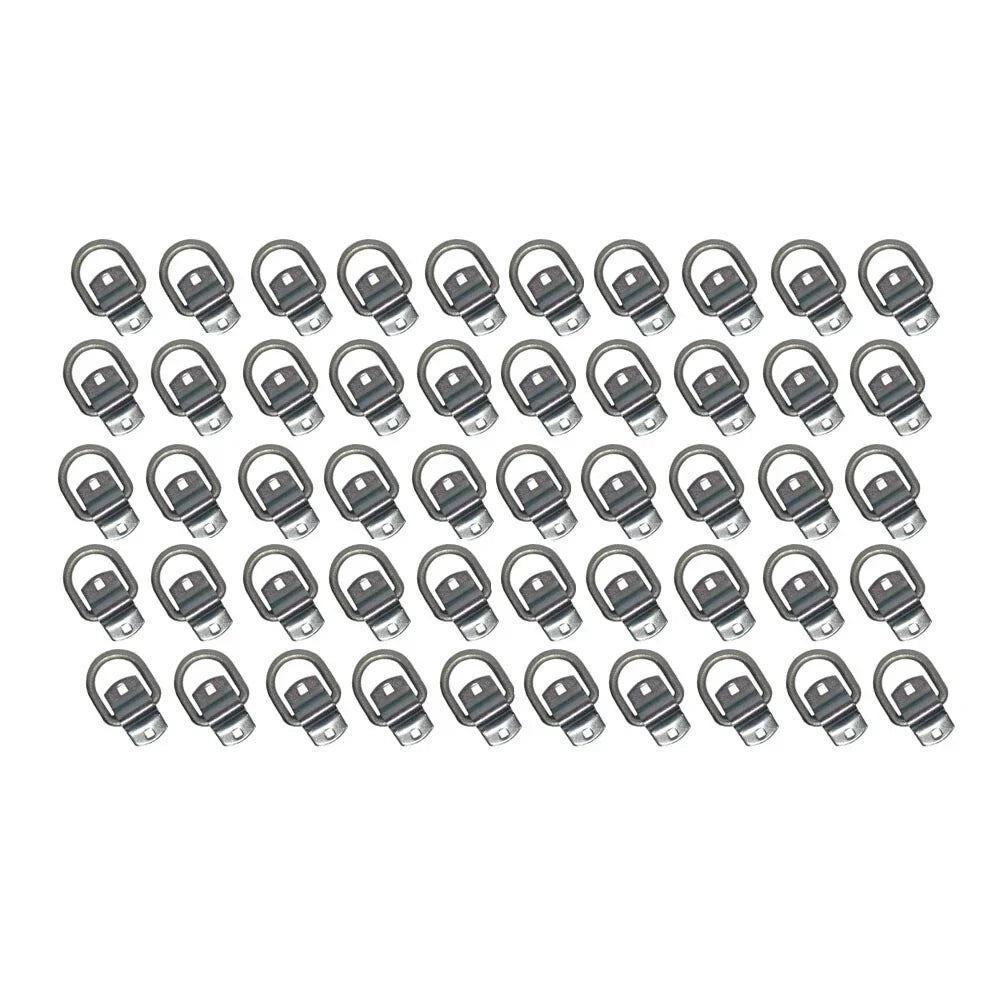 D Rings for Flatbed Truck Trailer (50) - 1/2" Bolt-on Tie Down Strap