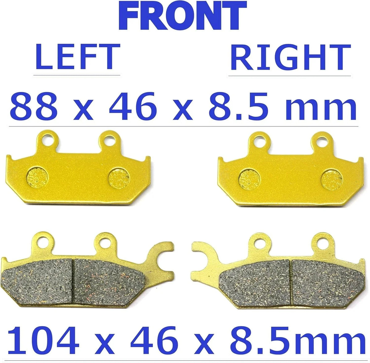 Front Rear Brake Pads for Can-Am Commander Max 1000 1000R (2014–2020)
