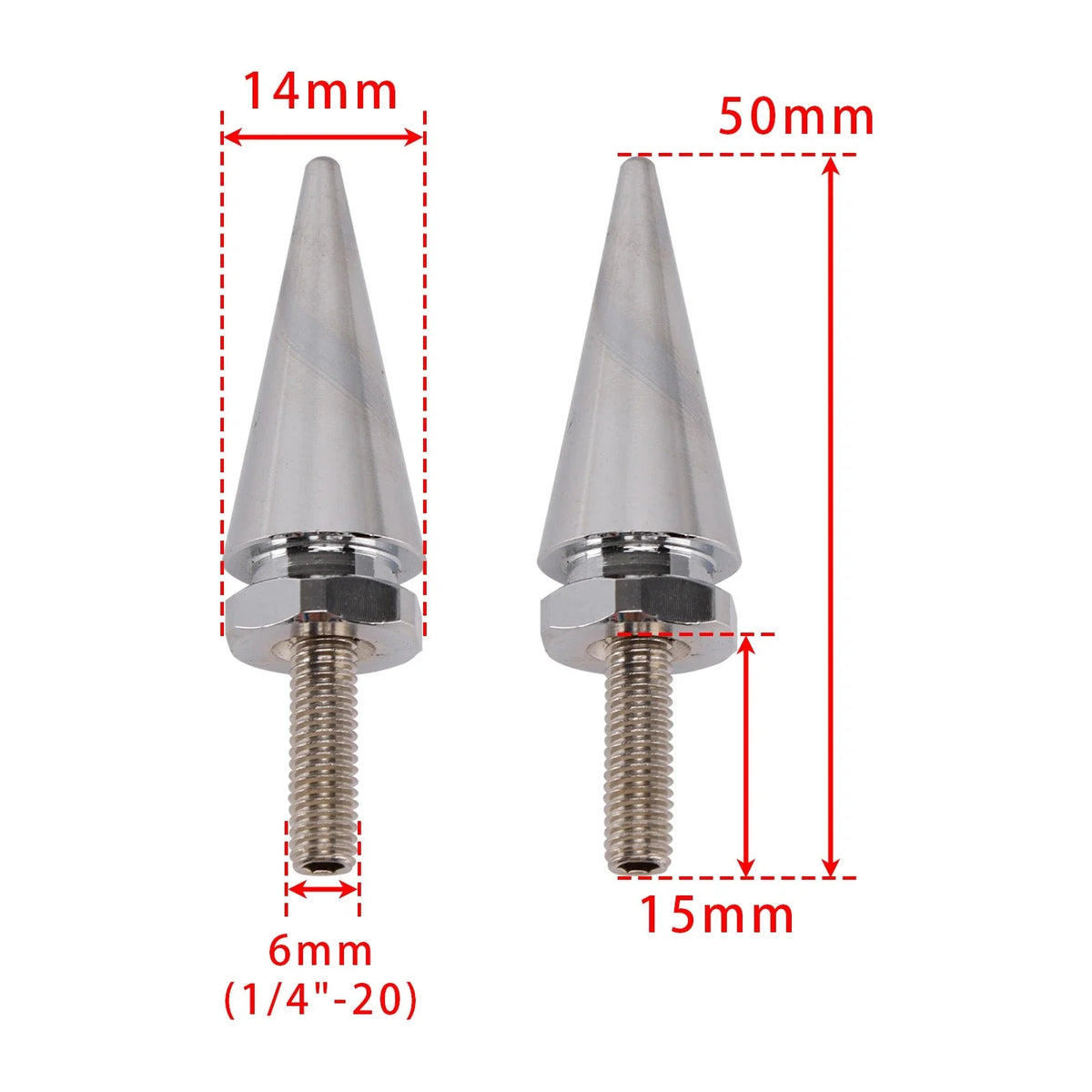 3X Silver 1/2"-20 Windshield Fairing Mounting Spike Bolts for Touring (2014–2025)
