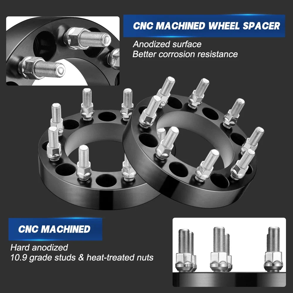 4-Piece Set of 1.5" Wheel Spacers 8x6.5 14x1.5 for Dodge Ram 3500