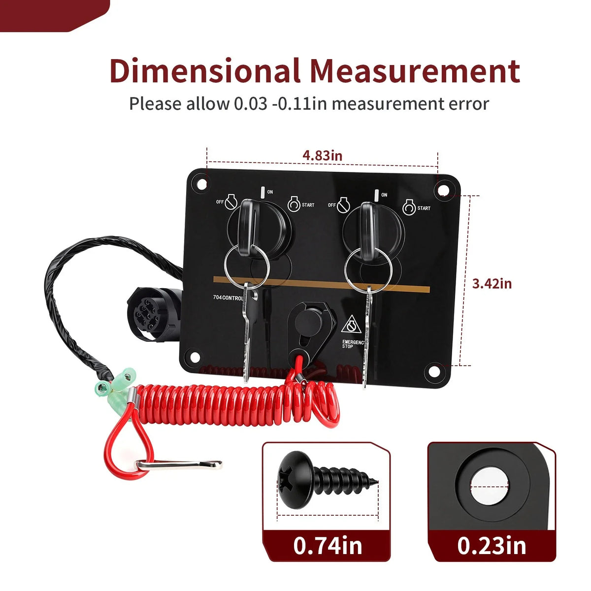 Ignition Key Kill Switch Dual Twin for Yamaha Outboard 6K1-82570-11-00