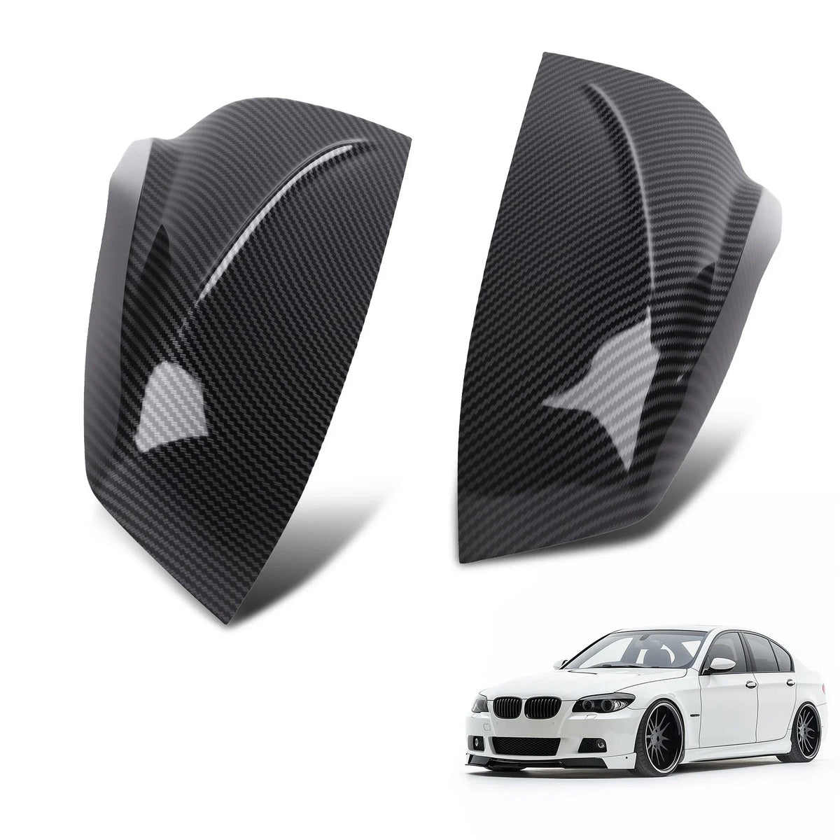 Side Mirror Caps - Carbon Fiber for BMW E60 E61 E63 E64 (2003-2008)