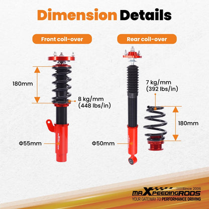 Lowering Coilover Suspension Kit for BMW E46 3-Series (1998–2005)