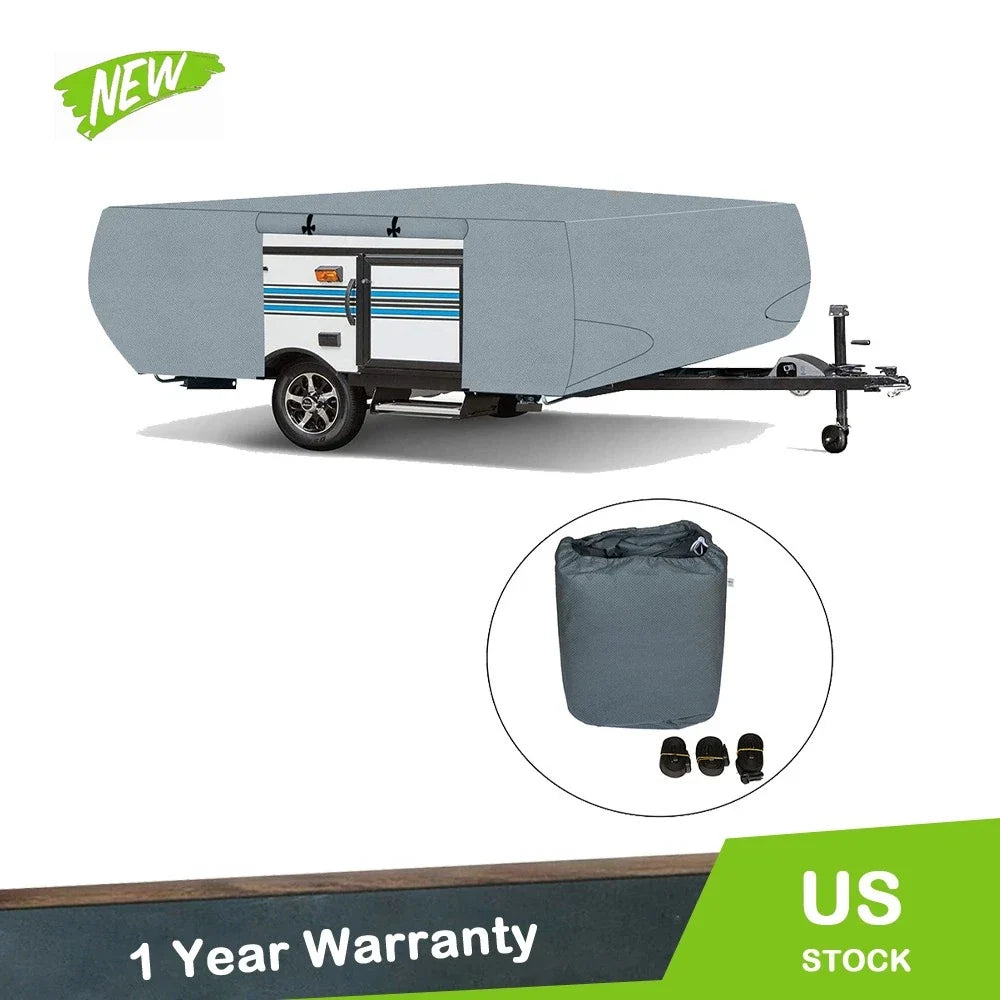 Pop Up Folding Camper RV Cover for Trailers 14-16 FT (Waterproof)