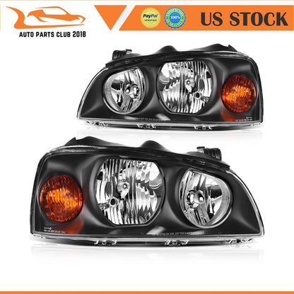 Pair of Headlight Assemblies for Hyundai Elantra 2004-2006, Black Housing