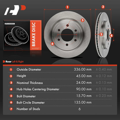 Disc Brake Rotors Rear for Ford F-150, Expedition (2018-2021)